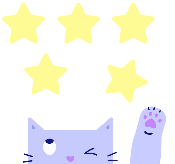 Серый котик со звездочками